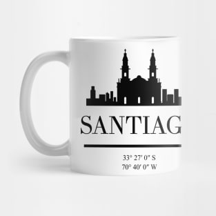 SANTIAGO DE CHILE BLACK SILHOUETTE SKYLINE ART Mug